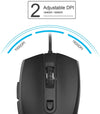 bekeme 6-Button USB Wired Mouse Optical Computer Wired Mice 1000/1600 DPI, Office Business Mouse for Laptop Notebook, Fit for Windows7/8/10/XP/98